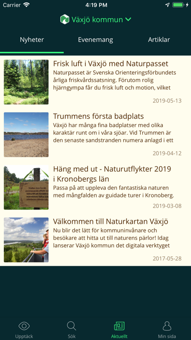 Växjö Naturkarta Screenshot