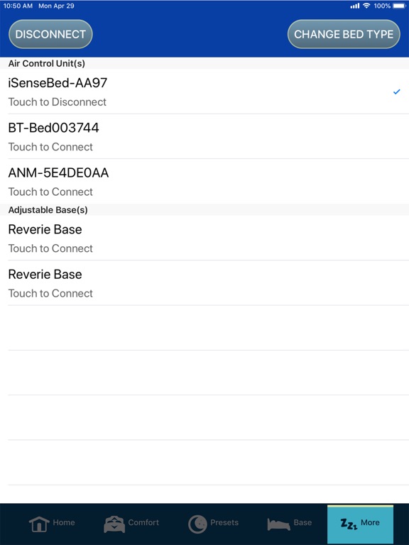 Air-Pedic Bed iPad screenshot