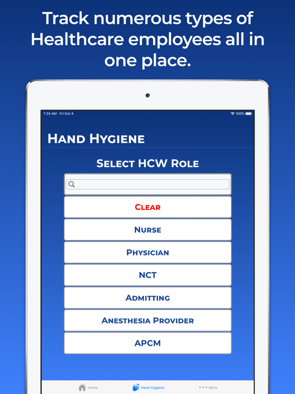 Hand Hygiene Tracker iPad screenshot 5 - Medical app