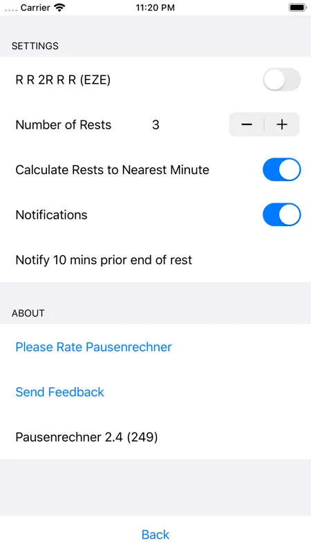 Pausenrechner screenshot 3 of 7