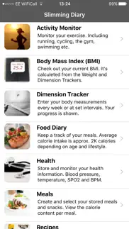 slimming diary iphone screenshot 2