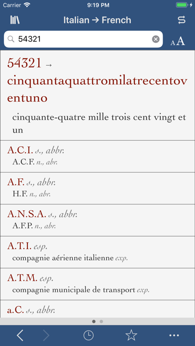 Ultralingua French-Italian Screenshot