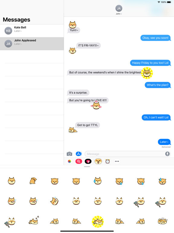 Shiba Moji - Dog Stickers iPad screenshot 4 - Stickers app