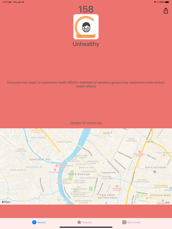 Track Air Quality - PM2.5 iPad screenshot 4 - Health & Fitness app