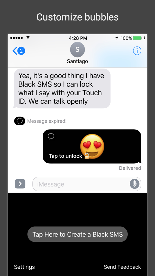#4. Black SMS - Protected Texts (iOS) 由: Tyler Weitzman