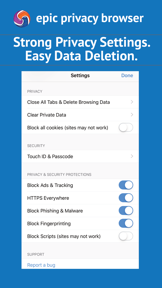 Epic Privacy Browser (w/ VPN) screenshot