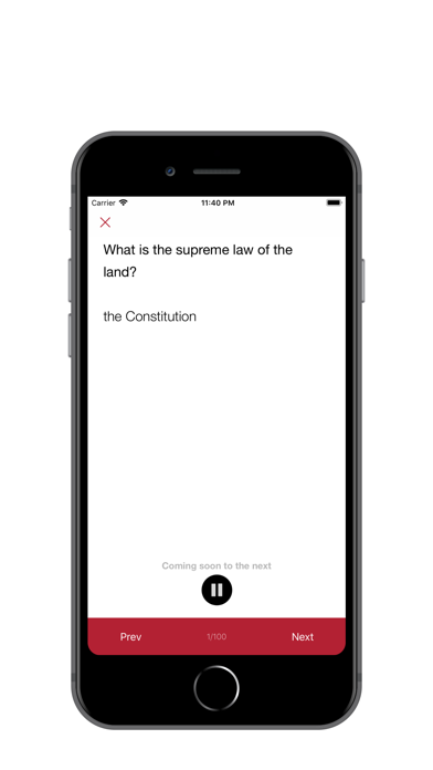 U.S. Civics Test with Audio Screenshot