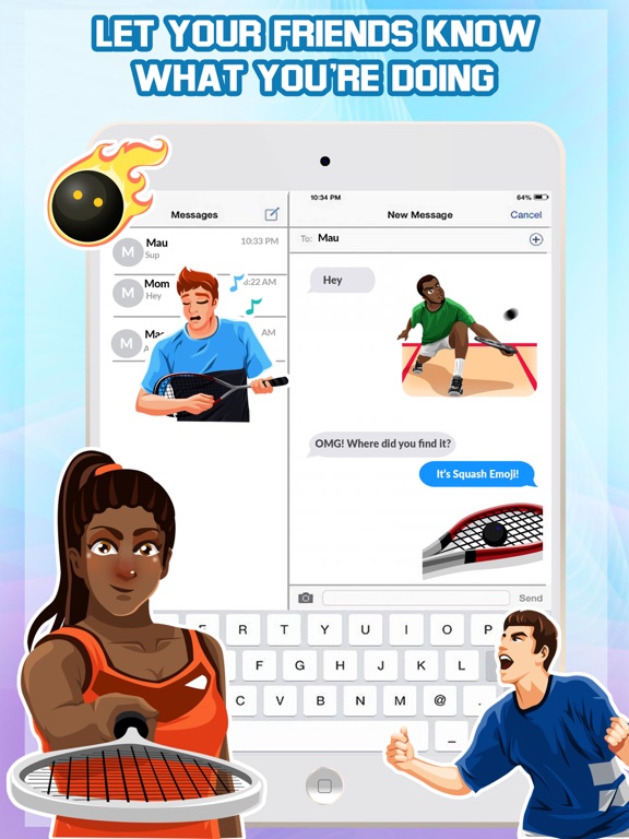 Screenshot #6 pour Sports Squash Emoji Keyboard