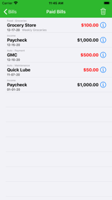myBill$ screenshot