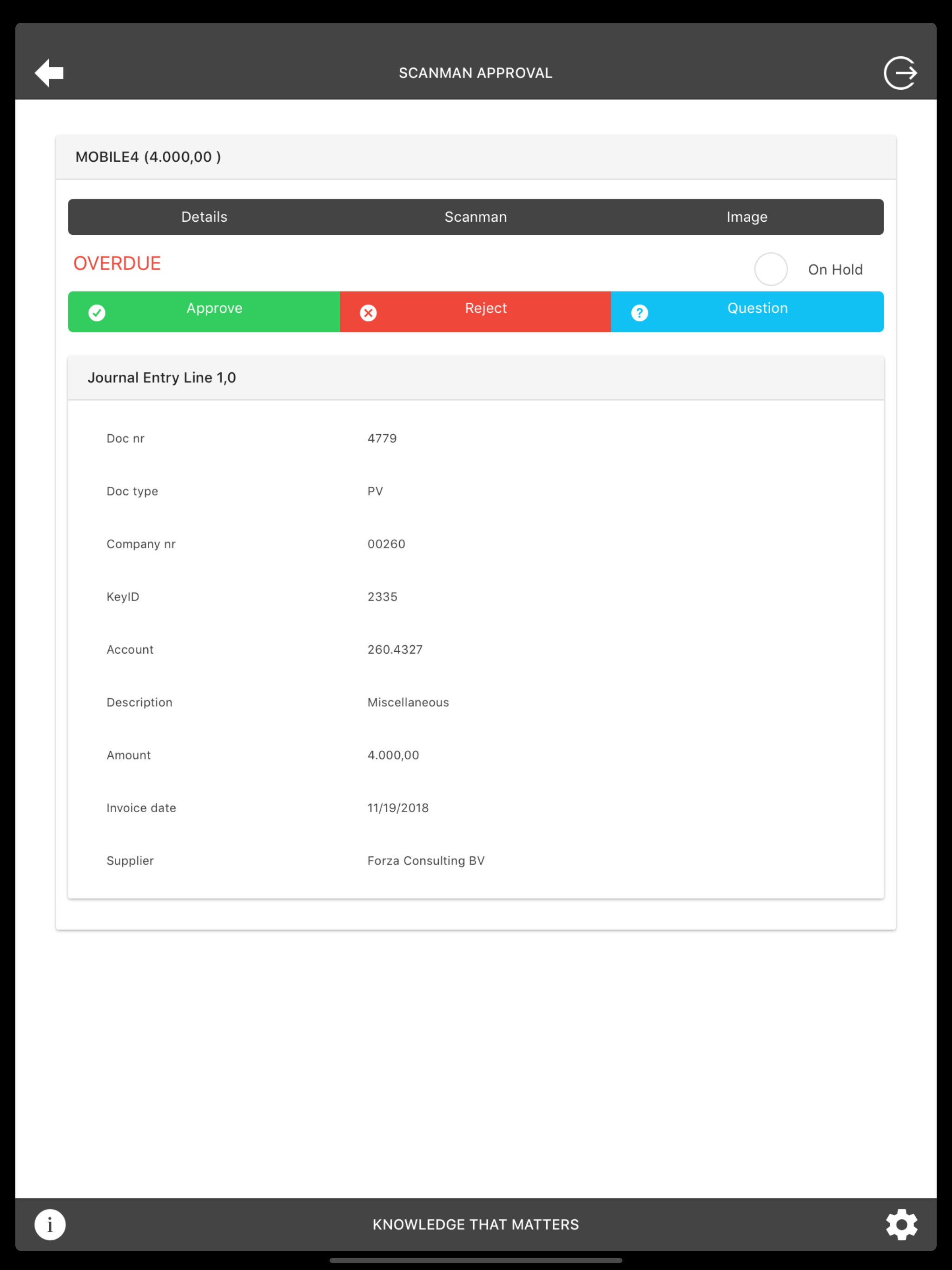 SCANMAN JDE INVOICE APPROVAL