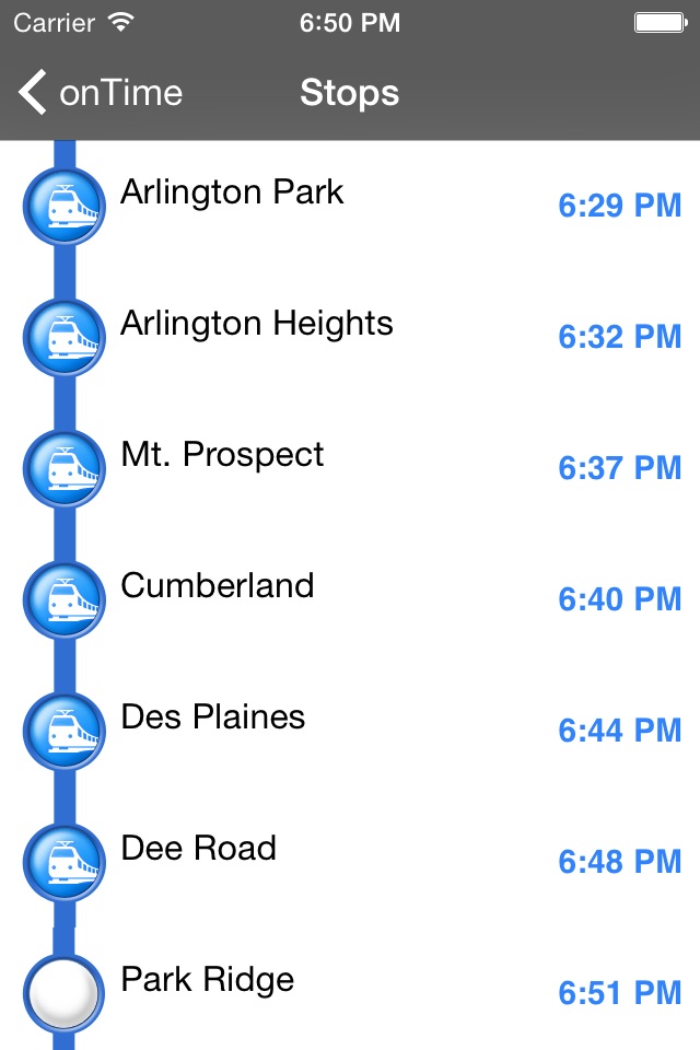 onTime Metra, CTA screenshot 2