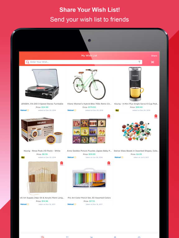 Wishworks: Build Wish Lists iPad screenshot 1 - Shopping app