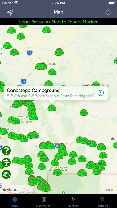 Screenshot #1 pour Montana – Camping & RV spots