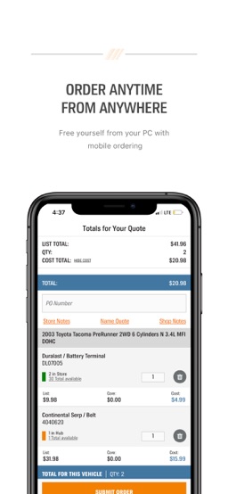 AutoZonePro Mobile app screenshot