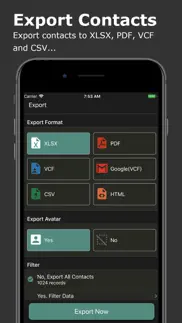 export contact to xls pdf vcf iphone bildschirmfoto 1