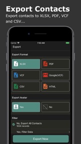 Export Contact to XLS PDF VCF screenshot