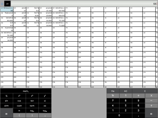 Screenshot #4 pour Calculator SpreadSheet Lite