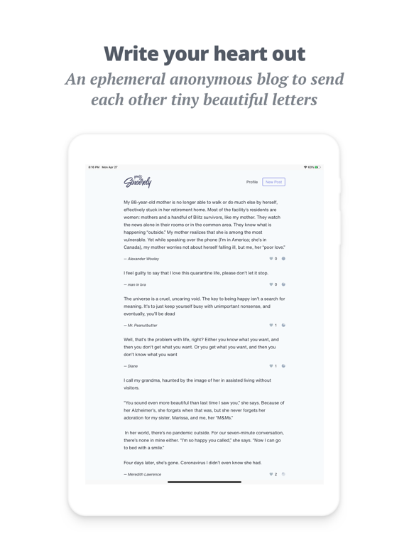 Screenshot #4 pour Yours Sincerely