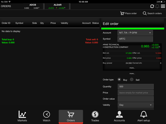 ADCB Securities iPad screenshot 5 - Finance app