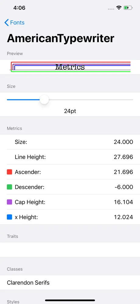 Font Metric