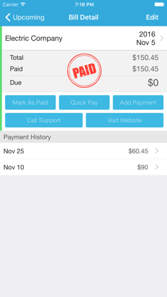 iBill Reminder: Bill Organizer screenshot 3