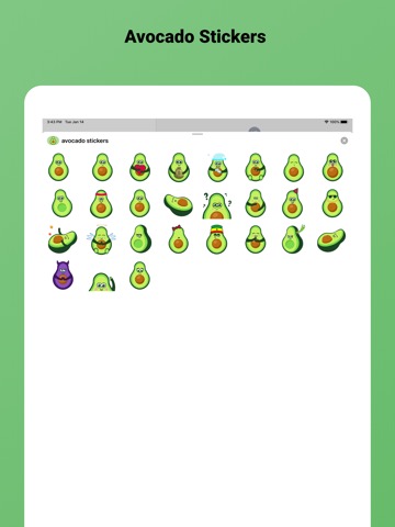 Cute avocado stickers & emojiのおすすめ画像1