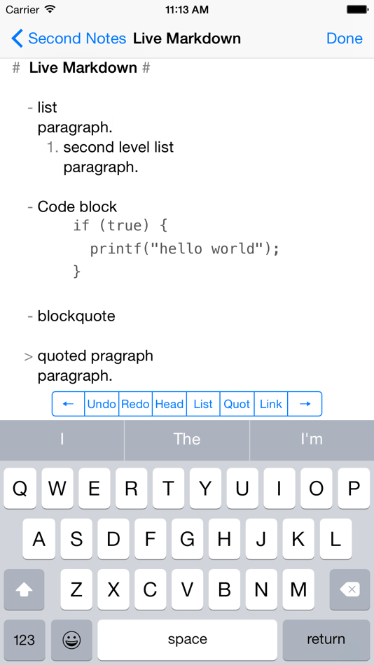 #2. Second Notes (iOS) 由: Goldbug Software