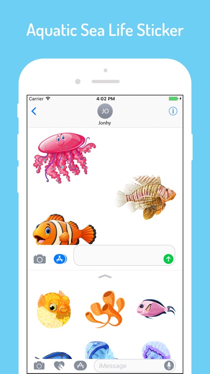 Aqua Sea Life EMojis screenshot-3