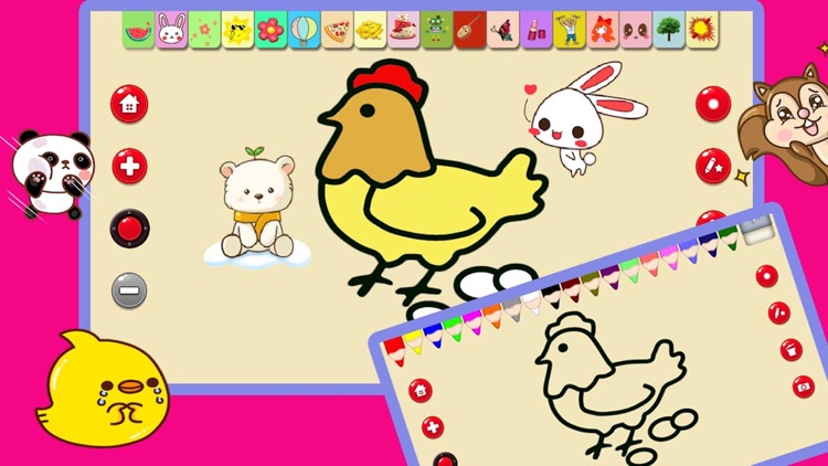 Panda coloring  and  stickers