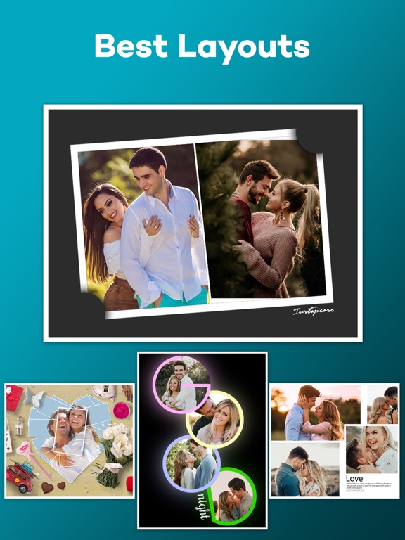 Love Photo Collage & Frames iPad screenshot 4 - Photo & Video app