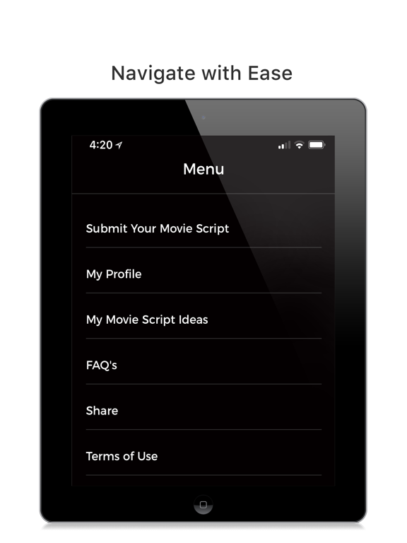 Submit Your Movie Script iPad screenshot