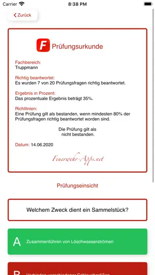 Screenshot von Feuerwehr Prüfungshilfe auf dem iPhone 3