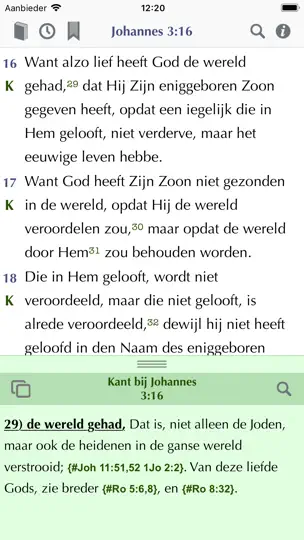 Screenshot von Bijbel+Kant auf dem iPhone 1