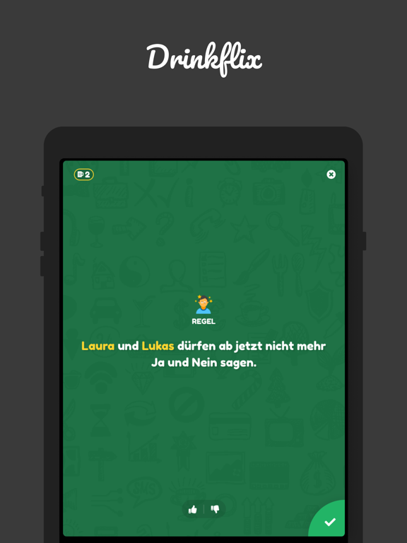 Drinkflix drinking game iPad screenshot