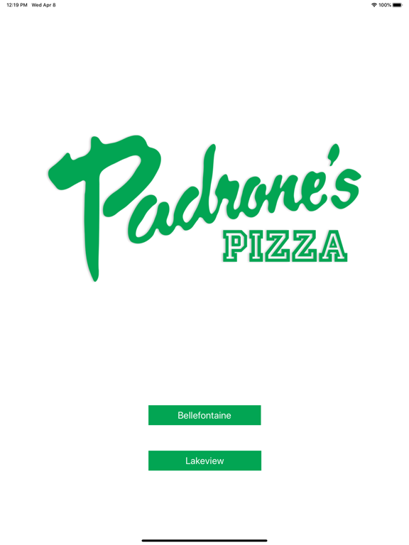 Padrone's Pizza iPad screenshot 1 - Food & Drink app