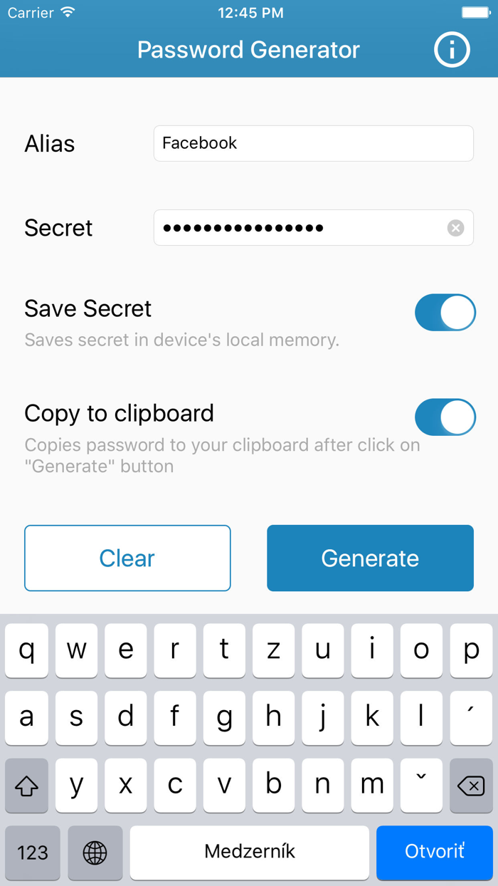 Password Generator on the fly
