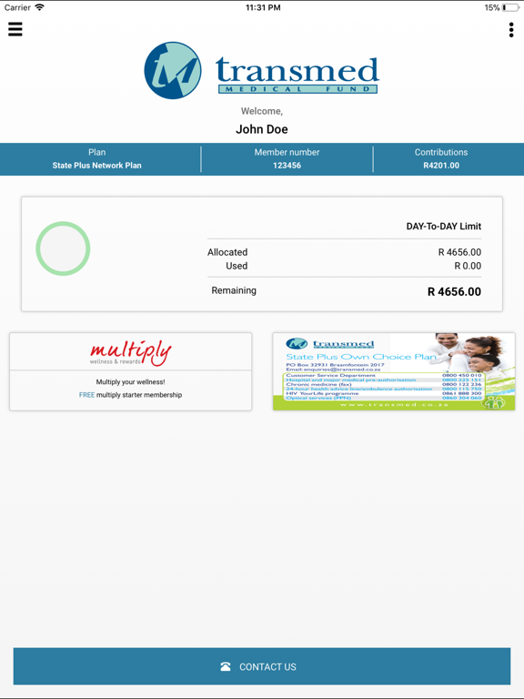 Transmed Medical Fund iPad screenshot 3 - Health & Fitness app
