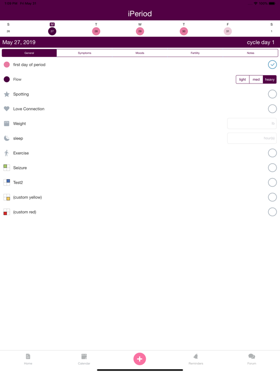 iPeriod Period Tracker HD + iPad screenshot 5 - Health & Fitness app