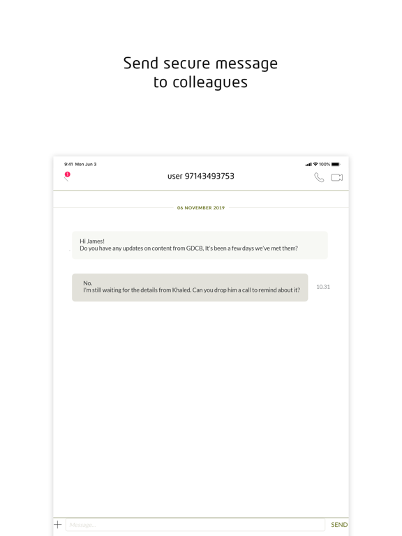 Etisalat CloudTalk UCS iPad screenshot