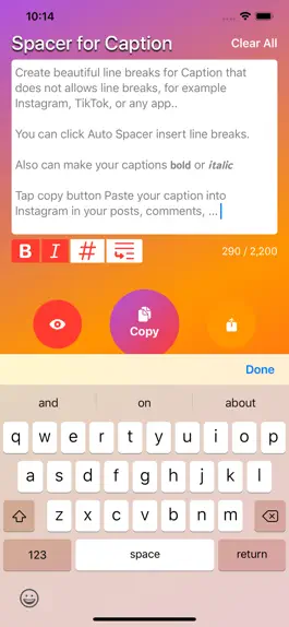 Game screenshot Caption Spacer Add line breaks apk