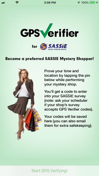 Screenshot 1 of GPS Verifier App