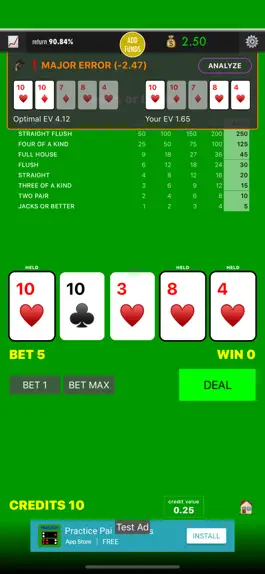 Game screenshot Practice Video Poker apk