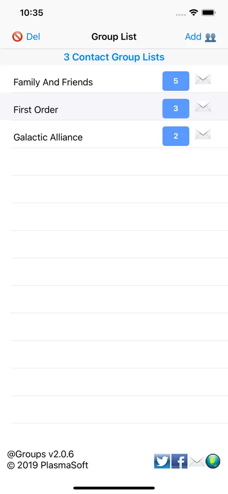 Groups - EmailGroups
