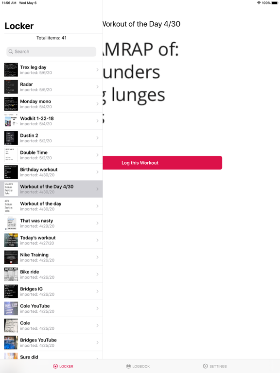 Screenshot #4 pour Gymlocker - workout stash