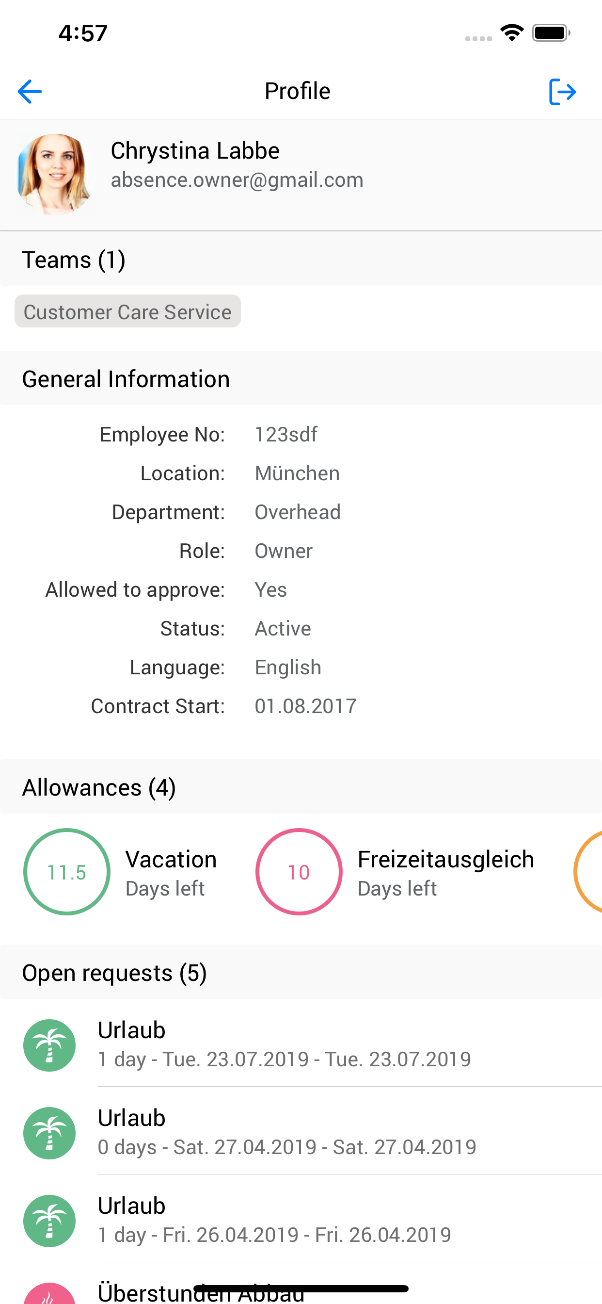 absence.io screenshot 3