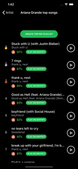 Game screenshot Top 100 for Spotify hack