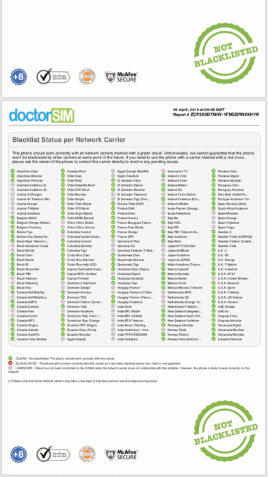 IMEI Blacklist Screenshot