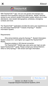 TeacherVUE screenshot