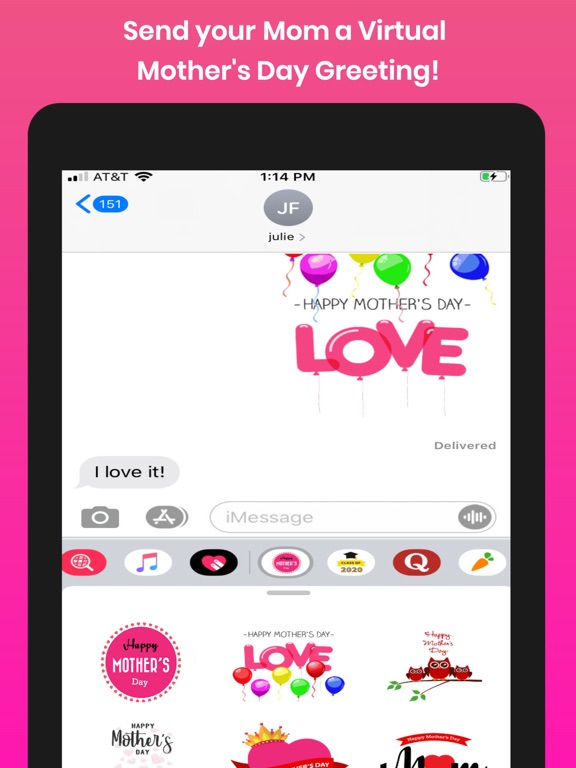 Screenshot #5 pour Mothers Day Animated Stickers
