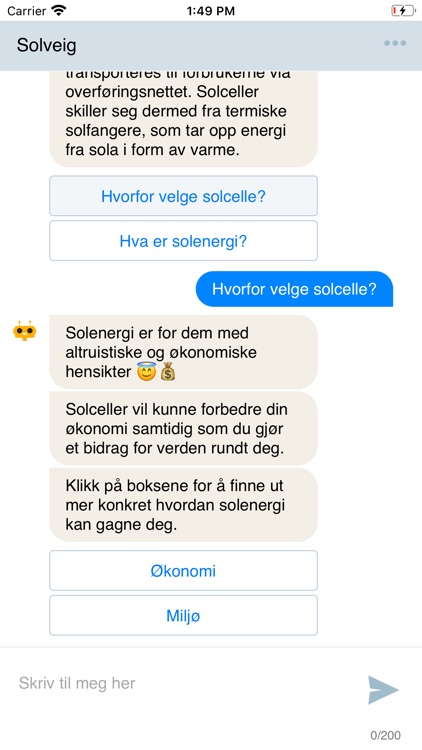 Nelfo chatbot – Solveig